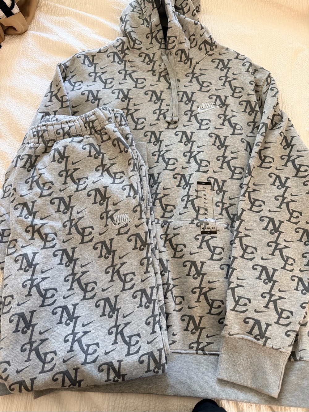 Nike Gray Monogram Hoodie & Joggers Set